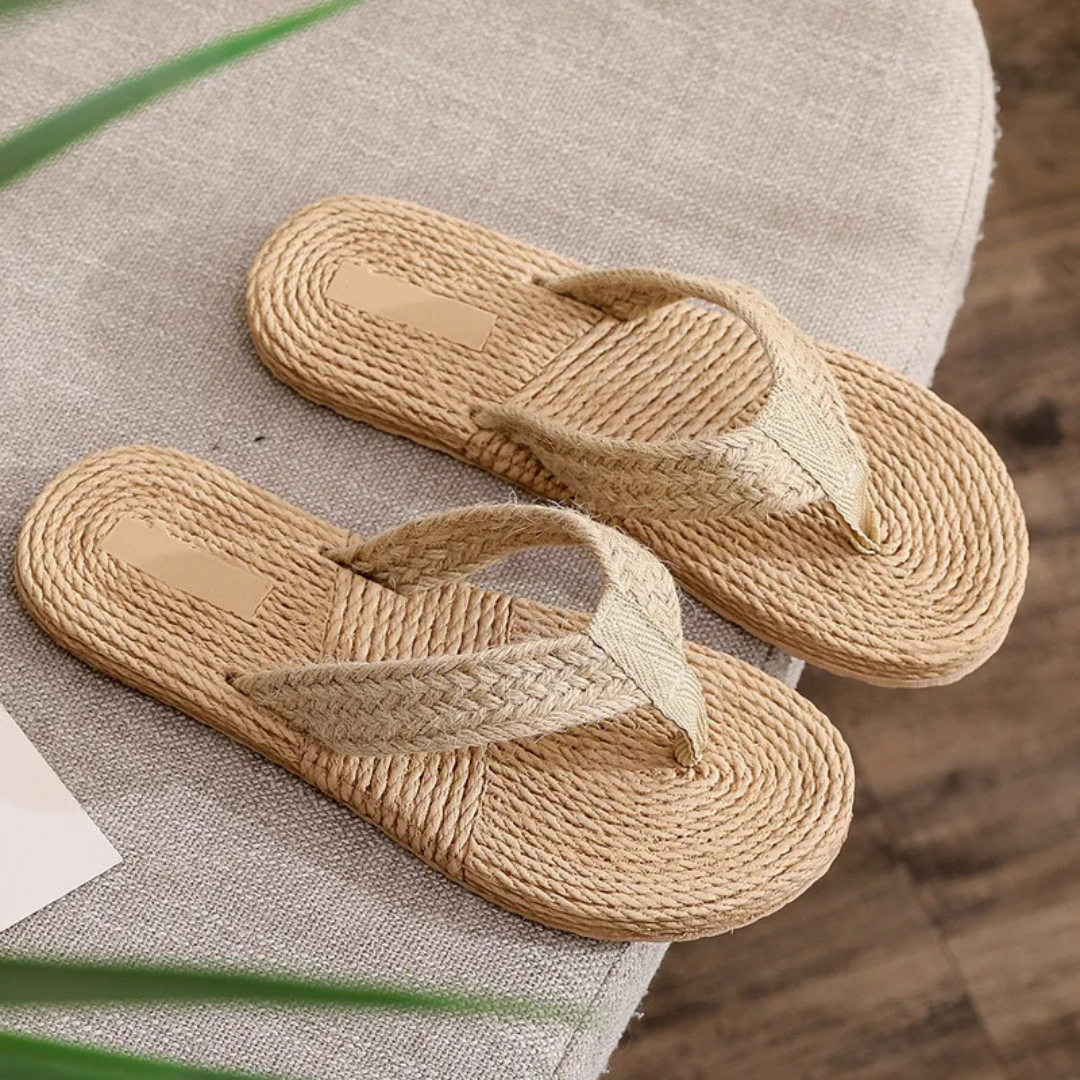 Plain sandals in a plain surface