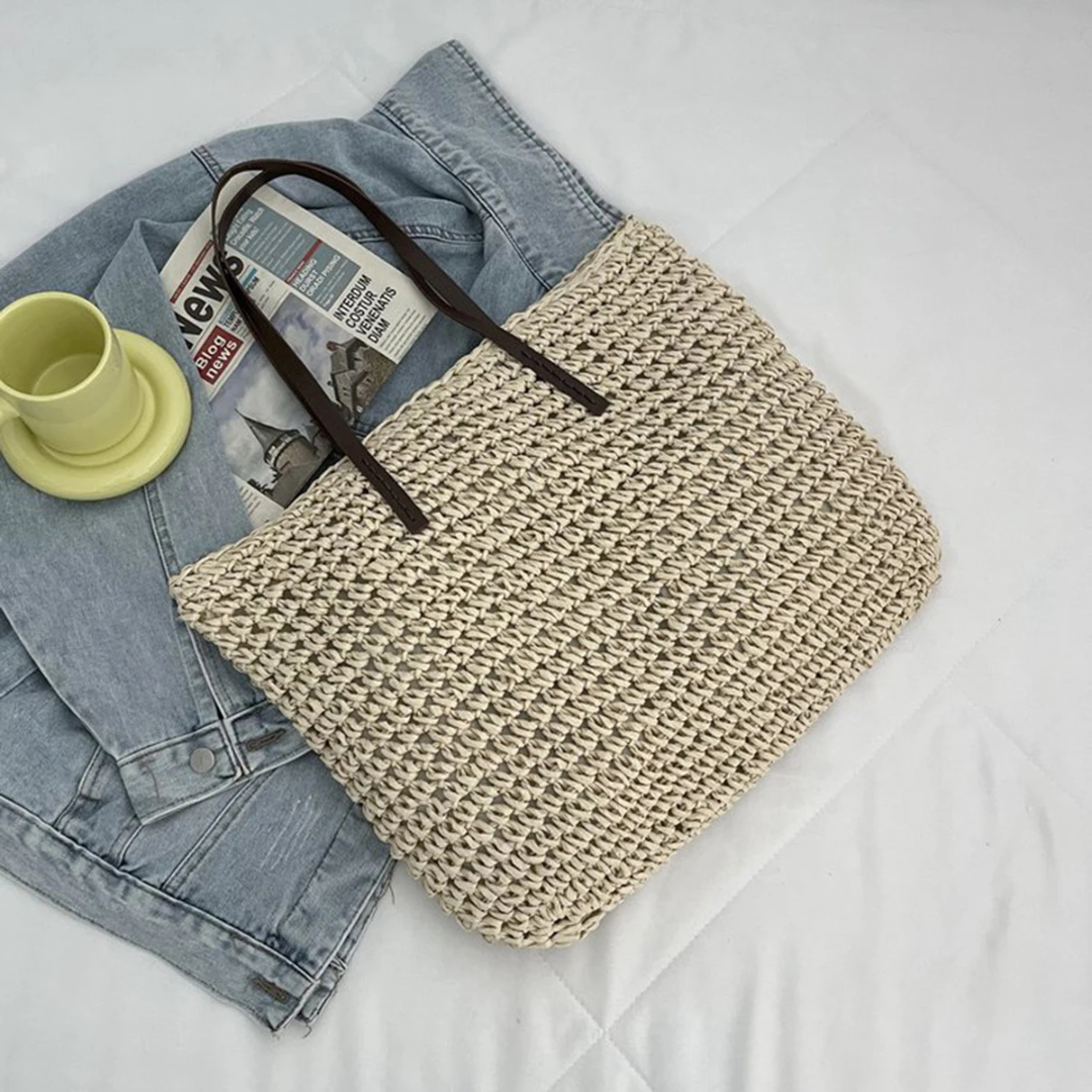 Luxe Nomad Tote Bag in Beige
