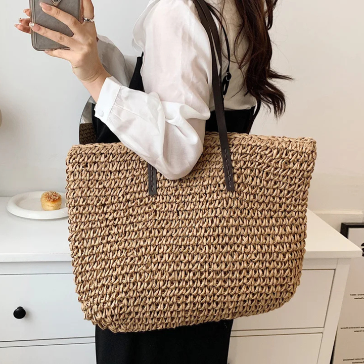 Luxe Nomad Tote Bag in Khaki