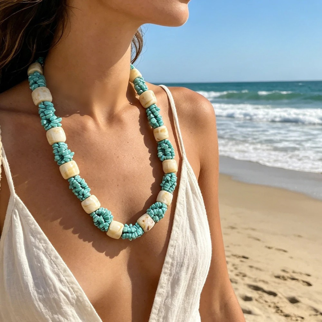 Bali Turquoise Chip Necklace