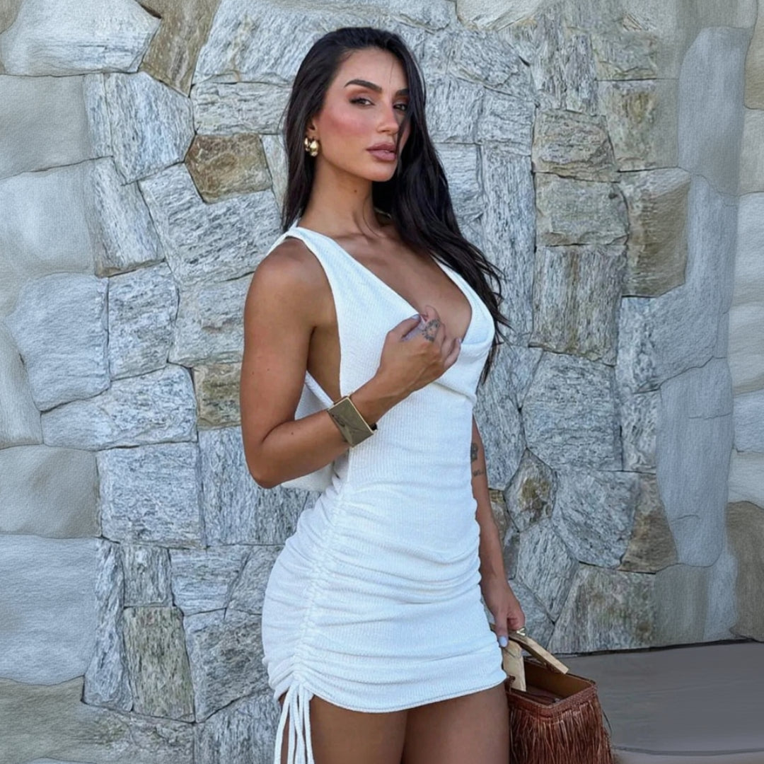 Aurora Flow Halter Mini Dress