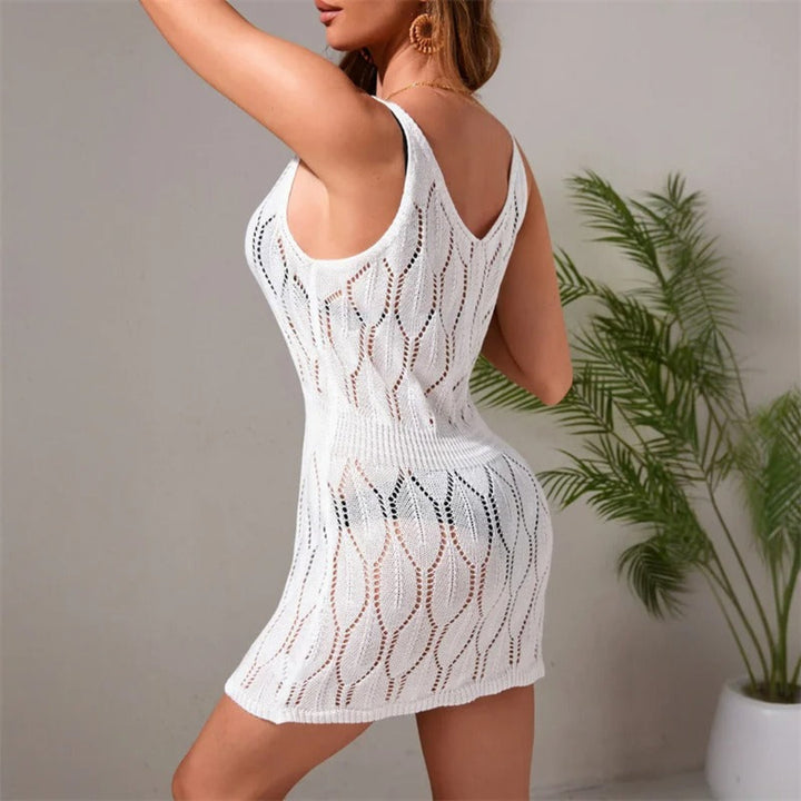 Avenelle backless knit mini dress for women, sexy open-back knit mini dress for summer and night-out styling