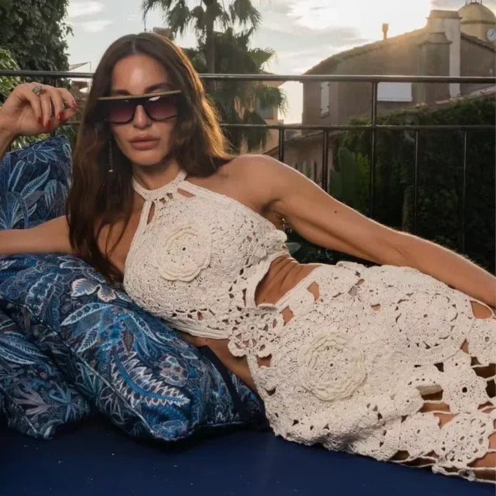 Beach Goddess Halter Maxi Dress