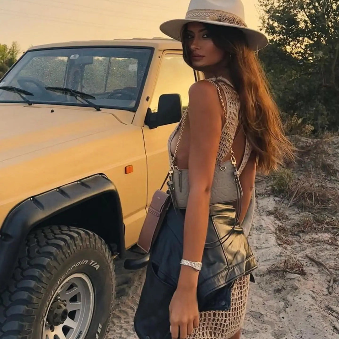 Coral Curve Ring Mini Dress