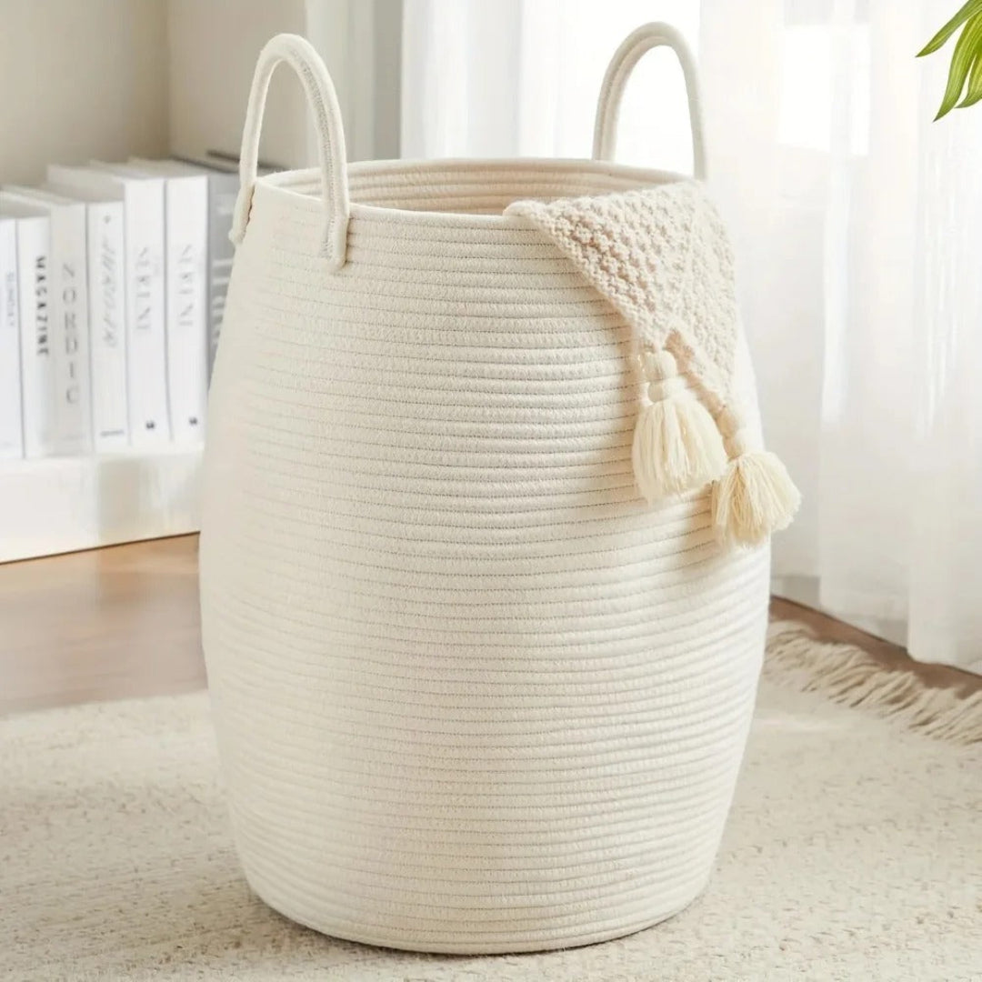 Elira boho fold storage hamper, collapsible laundry basket for home organization and storage