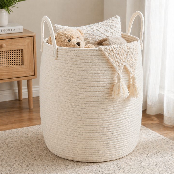 Elira boho fold storage hamper, collapsible laundry basket for home organization and storage
