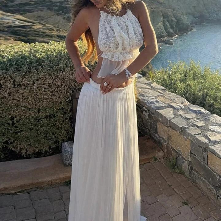 Elysia flowing aura set for women, elegant coordinated outfit with flowy silhouette for chic summer styling