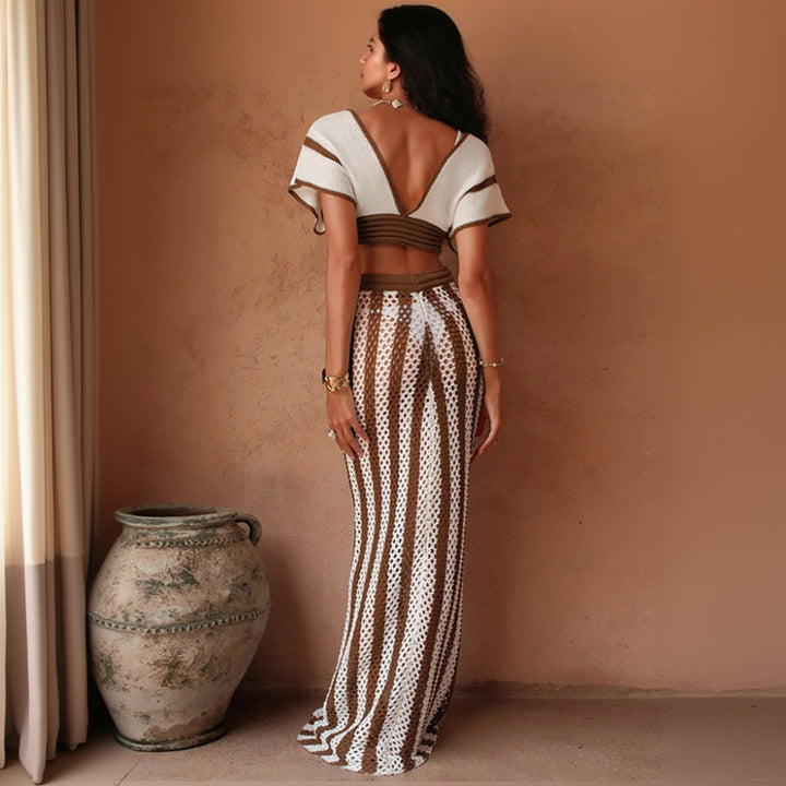 Island Royale Striped Crochet Two-Piece
