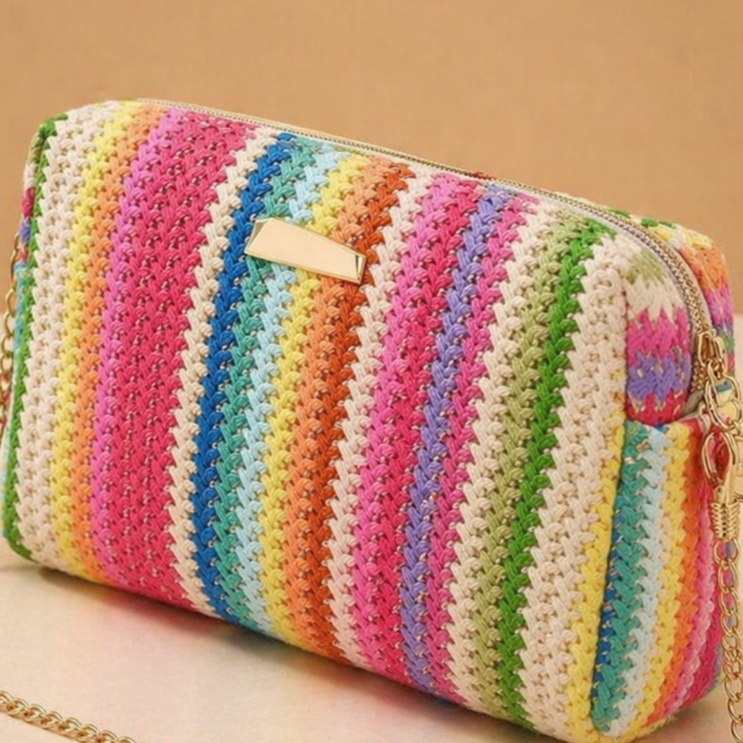 Liora chain woven mini bag, small woven handbag with chain strap for stylish everyday use