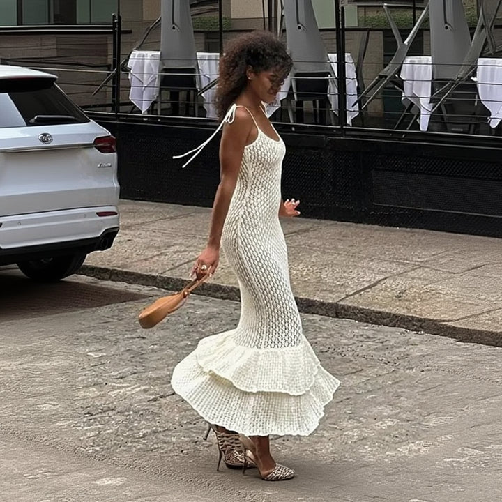 Midday Ruffled Knit Wrap Dress