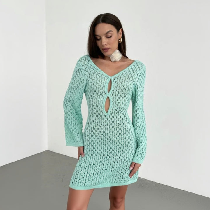 Noir Siren Backless Mini Dress