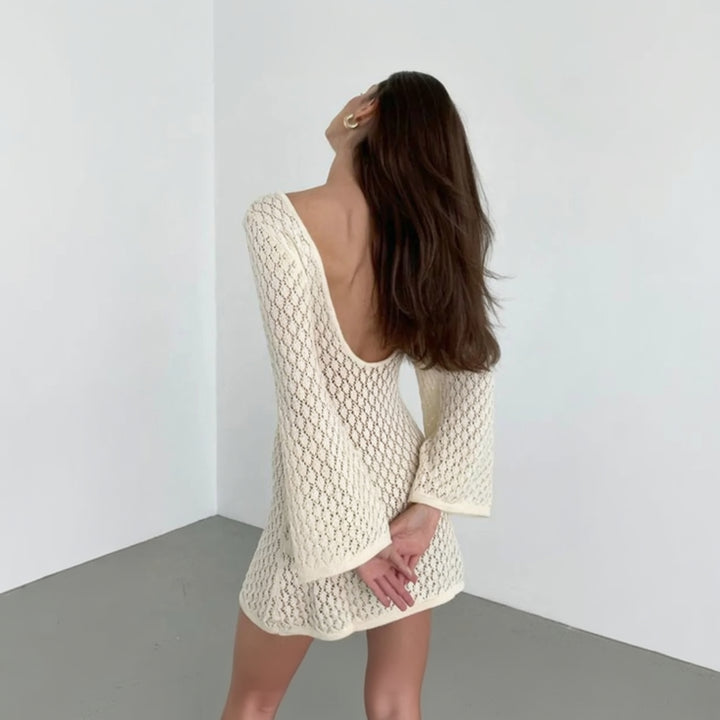 Noir Siren Backless Mini Dress