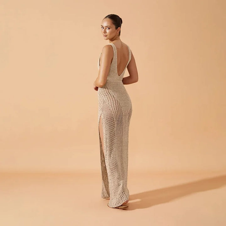 Ocean Tempt Hollow-out Maxi Dress