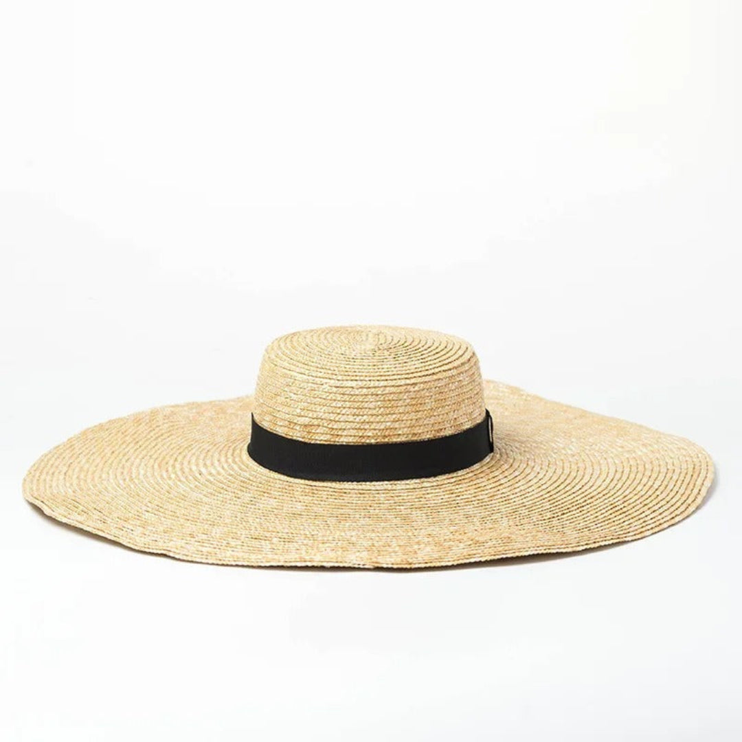 Soleil halo straw hat for women, wide-brim straw hat for beach, vacation, and summer sun protection styling