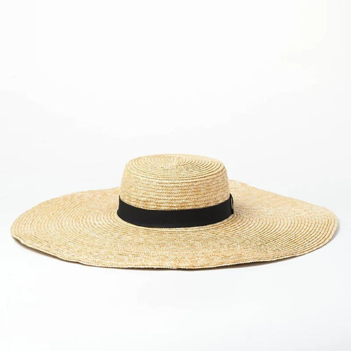 Soleil halo straw hat for women, wide-brim straw hat for beach, vacation, and summer sun protection styling