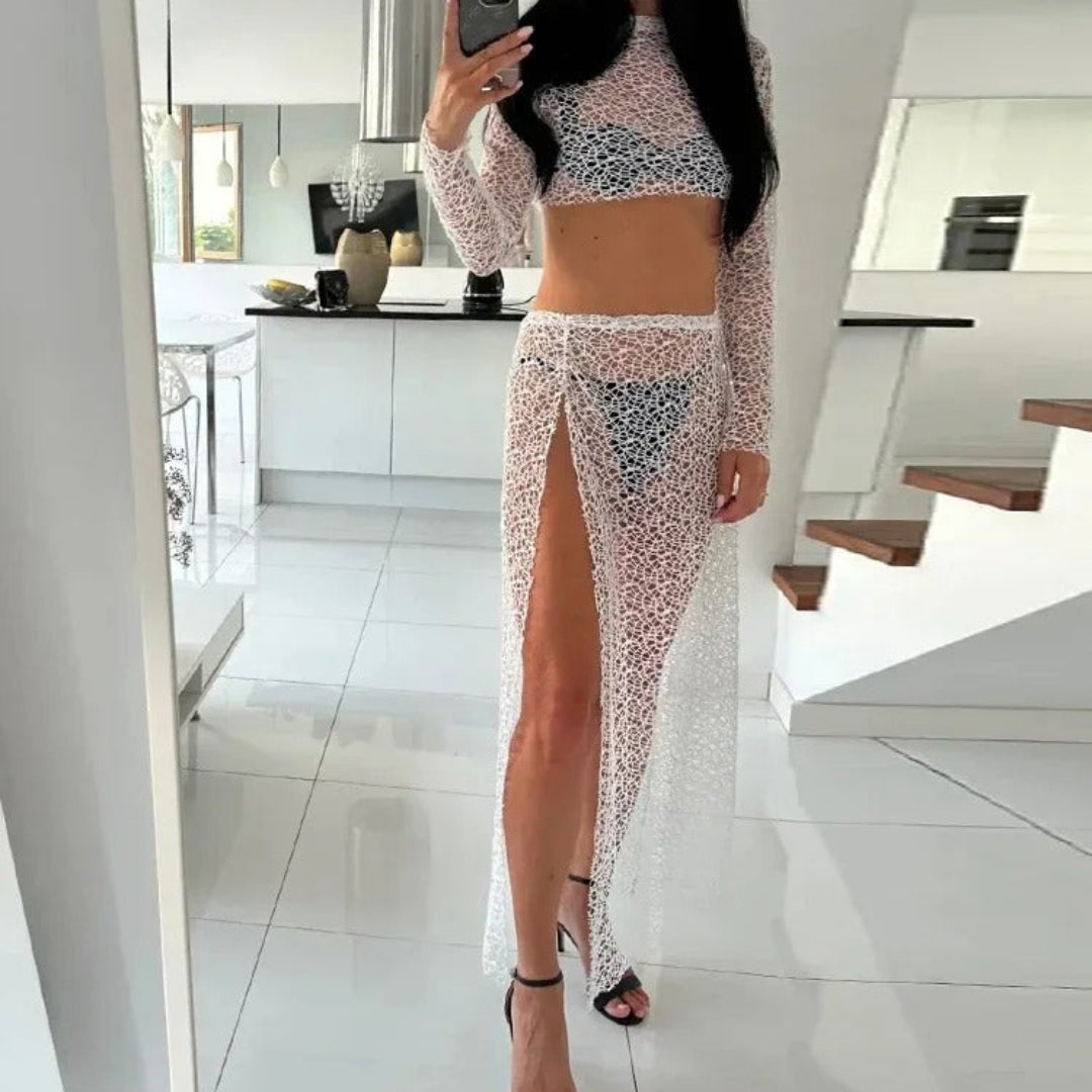 Sunset Vixen Sheer Knit Set