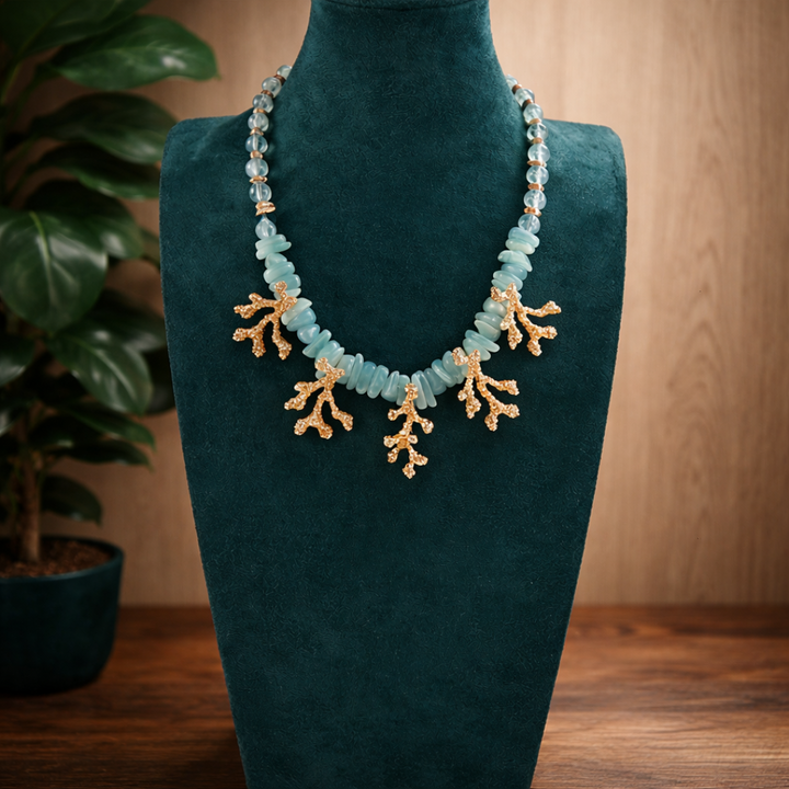 Thalassa star shell necklace, coastal-inspired shell jewelry for beach and summer fashion styling