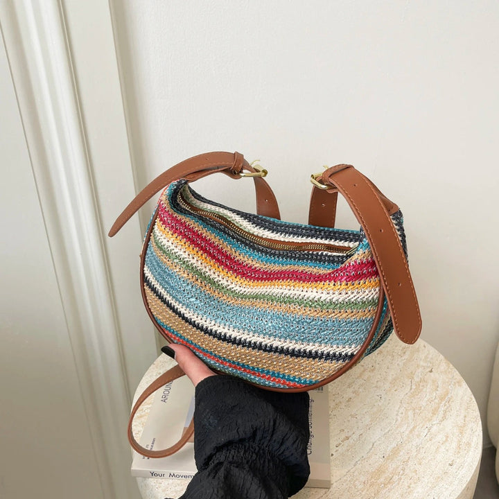 Zarelle stripe nomad hobo bag, striped shoulder bag for casual, travel, and everyday styling