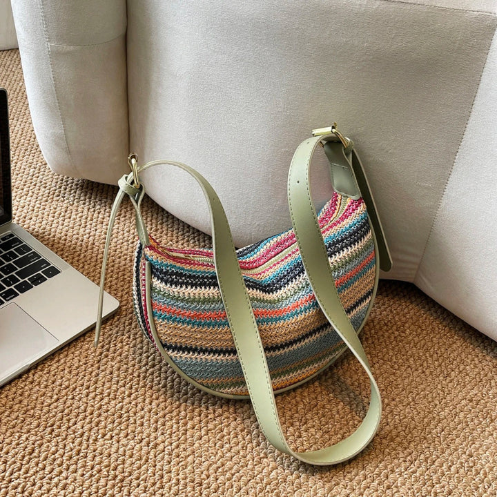 Zarelle stripe nomad hobo bag, striped shoulder bag for casual, travel, and everyday styling
